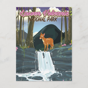 Carte Postale Affiche de voyage de cerf du parc national volcani