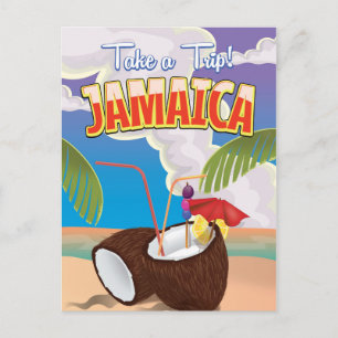 Carte Postale Affiche de voyage de dessin animé de Jamaïque