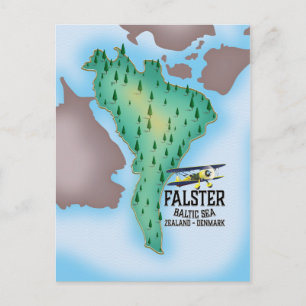 Carte Postale Affiche de voyage de Falster Island Danemark.