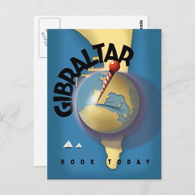 Carte Postale Affiche de voyage de Gibraltar (Devant / Derrière)