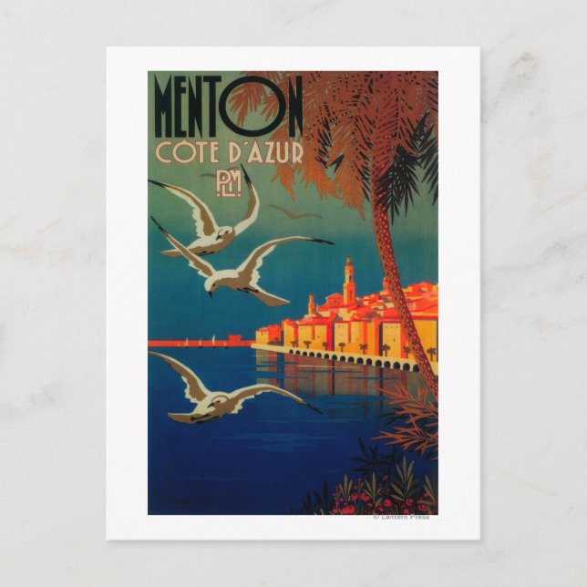 Carte Postale Affiche de voyage de la Côte d'Azur # 1 (Devant)