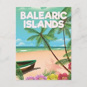 Carte Postale affiche de voyage de la plage des îles Baléares