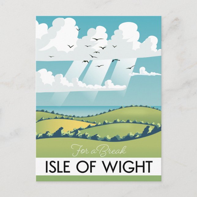 Carte Postale affiche de voyage de l'île de Wight. (Devant)