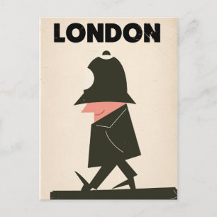 Carte Postale Affiche de voyage de policier de Londres vintage