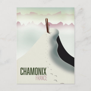 Carte Postale Affiche de voyage de ski à Chamonix France