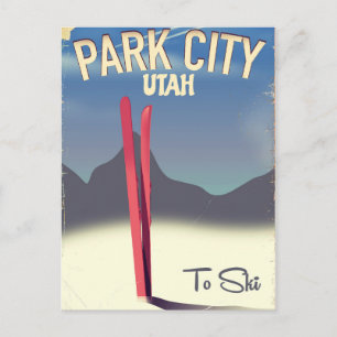 Carte Postale Affiche de voyage de ski à Park City dans l'Utah