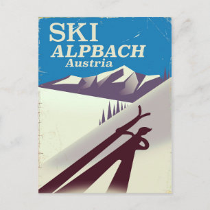 Carte Postale Affiche de voyage de ski autrichien Alpbach