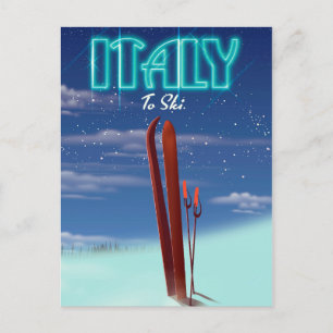Carte Postale Affiche de voyage de ski 'Glace' d'Italie.