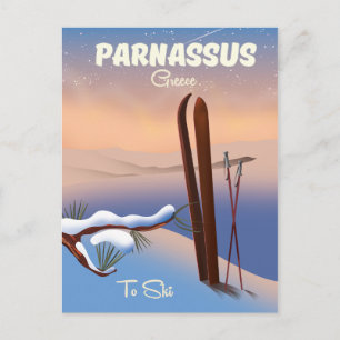 Carte Postale Affiche de voyage de ski Parnasse Grèce