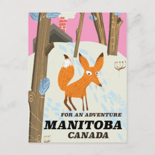 Carte Postale Affiche de voyage de style vintage Manitoba Canada