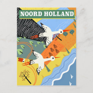 Carte Postale Affiche de voyage de style vintage Noord Holland