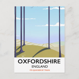 Carte Postale Affiche de voyage de style vintage Oxfordshire
