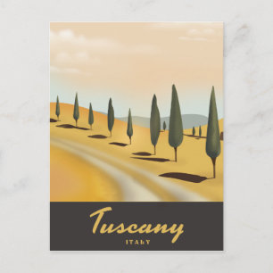 Carte Postale Affiche de voyage de style vintage Toscane Italie
