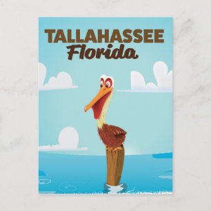 Carte Postale Affiche de voyage de Tallahassee Floride dessin an