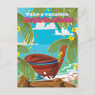 Carte Postale Affiche de voyage de vacances à Espiritu Santo.