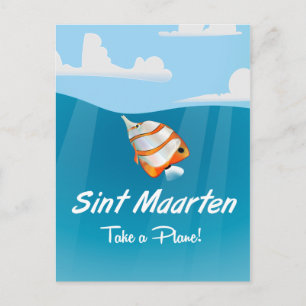 Carte Postale Affiche de voyage de vacances de Sint Maarten dess