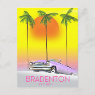 Carte Postale Affiche de voyage de voiture classique de Bradento