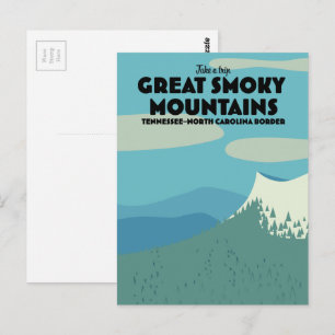 Carte Postale Affiche de voyage des Great Smoky Mountains.
