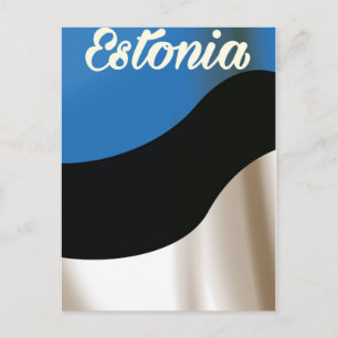 Carte Postale Affiche de voyage du drapeau national estonien