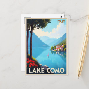 Carte Postale Affiche de voyage du lac de Côme, Italie,