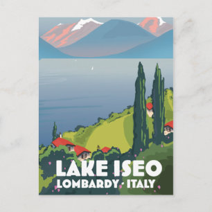 Carte Postale Affiche de voyage du lac d'Iseo, Lombardie Italie