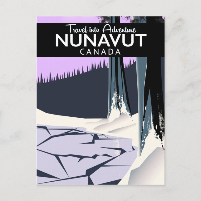 Carte Postale affiche de voyage du Nunavut Canada (Devant)