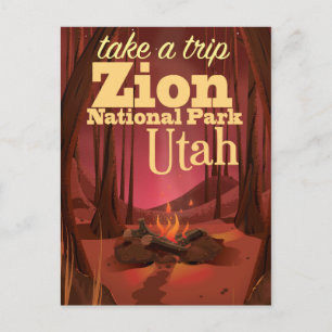 Carte Postale Affiche de voyage du parc national de Zion