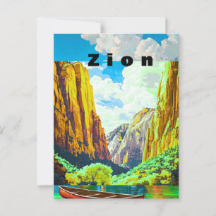 Carte Postale Affiche de voyage du parc national de Zion, voyage