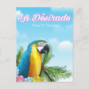 Carte Postale Affiche de voyage du perroquet de La Désirade