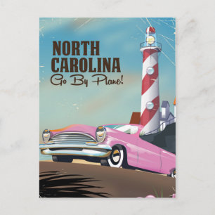 Carte Postale Affiche de voyage du phare de Caroline du Nord
