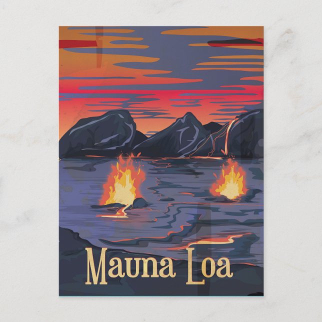 Carte Postale Affiche de voyage du volcan Mauna Loa (Devant)