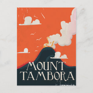 Carte Postale Affiche de voyage du volcan Mont Tambora