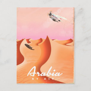 Carte Postale Affiche de voyage en Arabie par avion