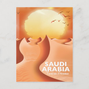 Carte Postale Affiche de voyage en Arabie saoudite par avion