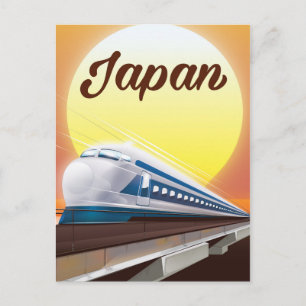 Carte Postale Affiche de voyage en train à puce du Japon