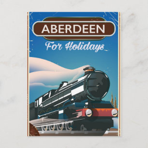 Carte Postale Affiche de voyage en train vintage Aberdeen Écosse