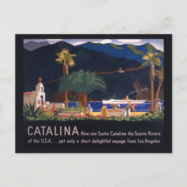 Carte Postale Affiche de voyage - Île Santa Catalina, Californie (Devant)