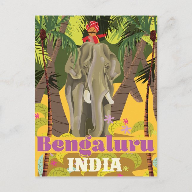 Carte Postale Affiche de voyage indienne du Bengaluru (Devant)