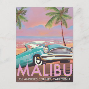 Carte Postale Affiche de voyage Malibu, Los Angeles, Californie