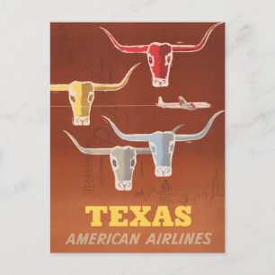 Carte Postale Affiche de voyage pour American Airlines vers le T