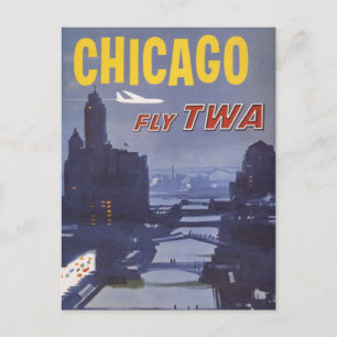 Carte Postale Affiche de voyage pour les vols de Trans World Air