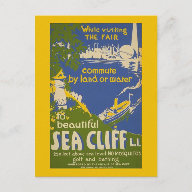 Carte Postale Affiche de voyage Promotion Sea Cliff, Long Island (Devant)