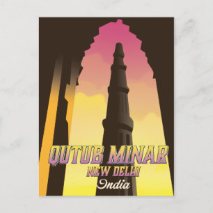 Carte Postale Affiche de voyage Qutub Minar New Delhi Inde