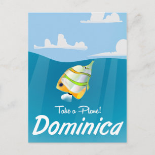 Carte Postale Affiche de voyage rétro de la Dominique.