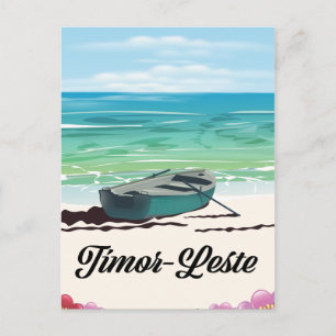 Carte Postale Affiche de voyage rétro du Timor-Leste.