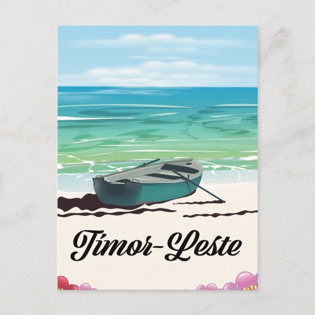 Carte Postale Affiche de voyage rétro du Timor-Leste. (Devant)