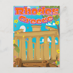 Carte Postale Affiche de voyage Rhodes Grèce.