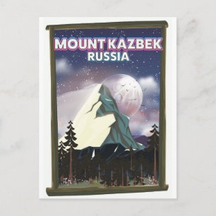Carte Postale Affiche de voyage russe du mont Kazbek.