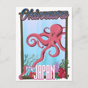 Carte Postale Affiche de voyage sur les calamars d'Okinawa Japon