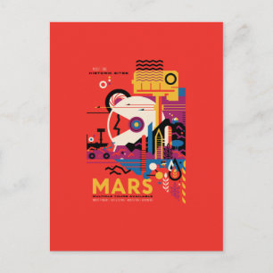 Carte Postale Affiche de voyage sur Mars, Touriste, Planète, Ast